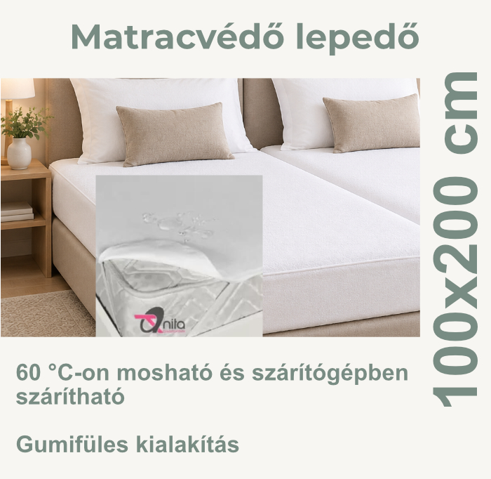 Gumifüles matracvédő lepedő 100x200 cm