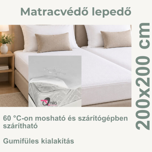 Matracvédő lepedő 200x200 cm