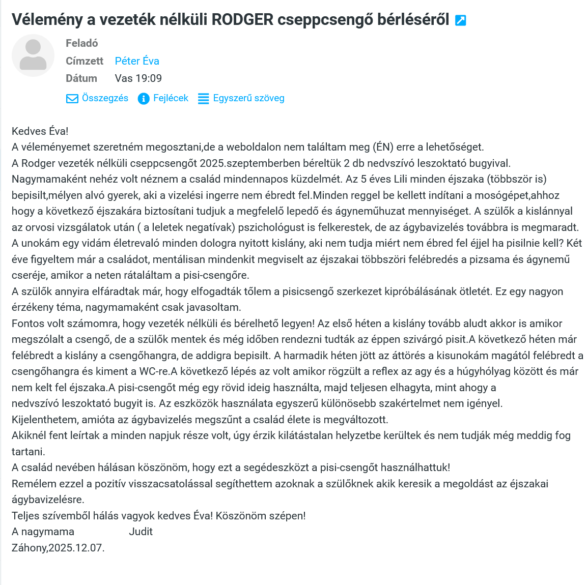 cseppcsengo belres velemeny