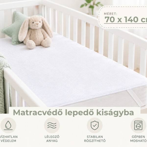 Matracvédő lepedő kiságyba 70x140