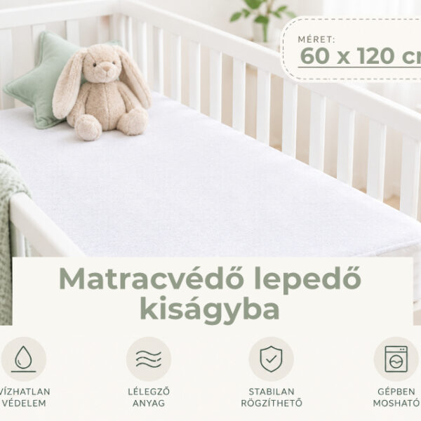 matracvédő lepedő kiságyba 60x120 cm