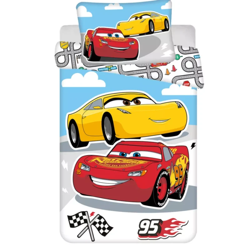 Disney Verdák Road gyerek, ovis ágyneműhuzat 100×135cm, 40×60 cm