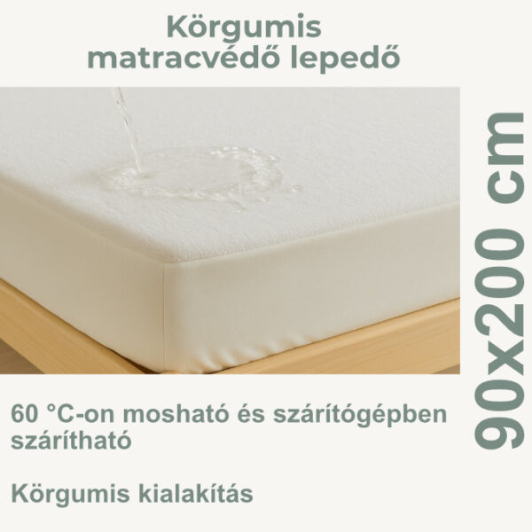 Körgumis matracvédő lepedő 90x200
