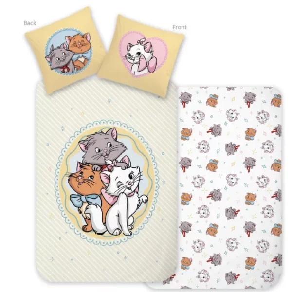 Disney Marie Trio gyerek, ovis ágyneműhuzat 100×140 cm, 40×45 cm